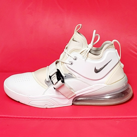 Nike Air Force 270 White Metallic Silver Men's Shoes #AH6772-100